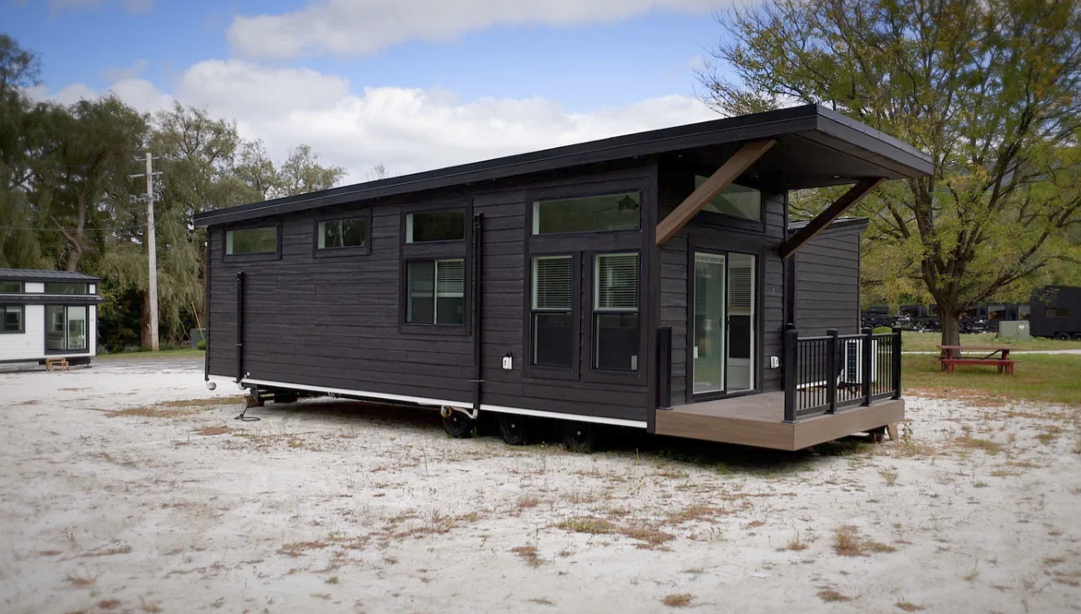 Inside a 400 Sq Ft Park Model Tiny Home with 2 Bedrooms and a Modern Interior