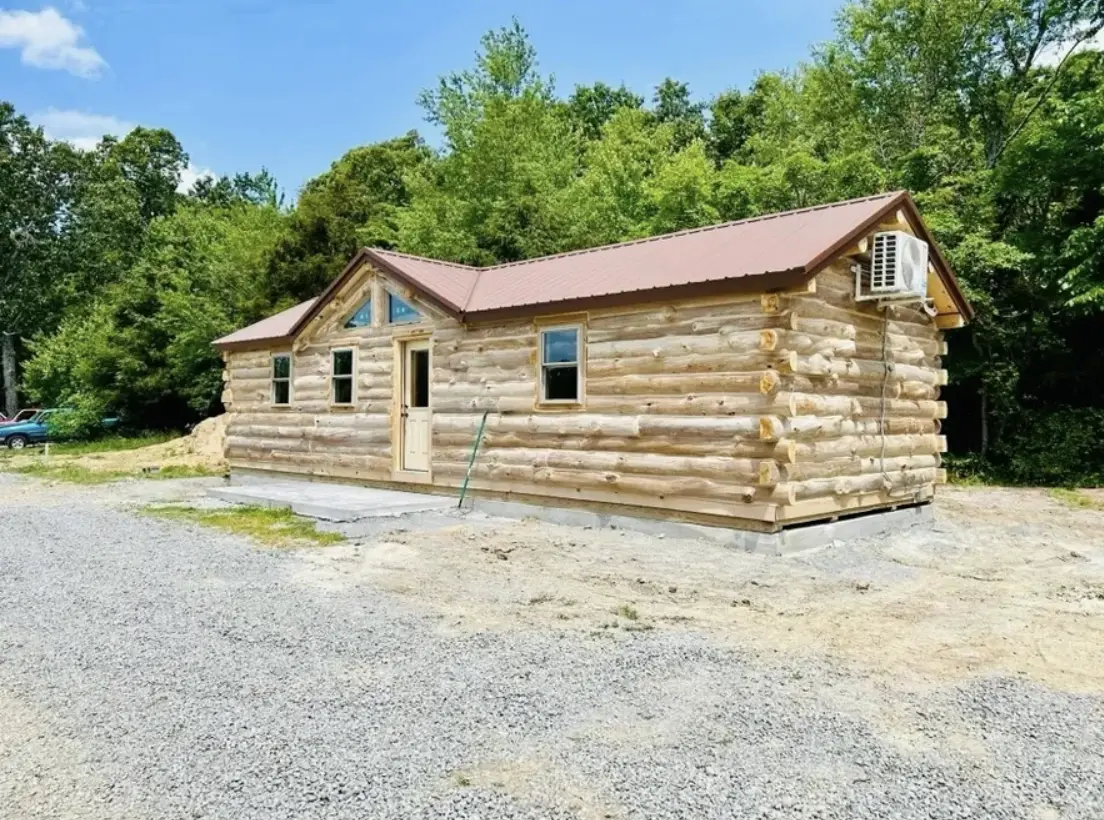14×40 Handcrafted Log Cabin with Timeless Elegant Interior