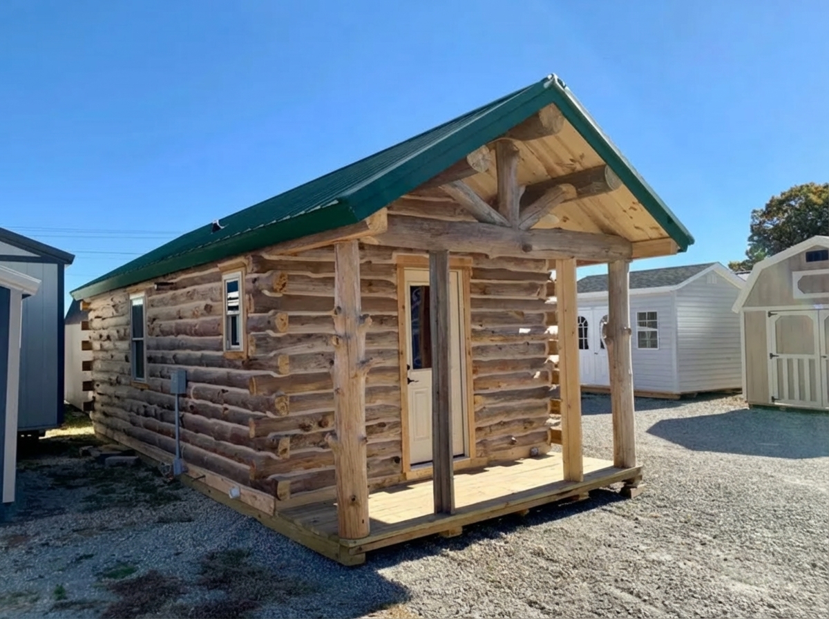 12×28 Log Cabin with Finished Elegant Interior for $63,000:  Full Tour