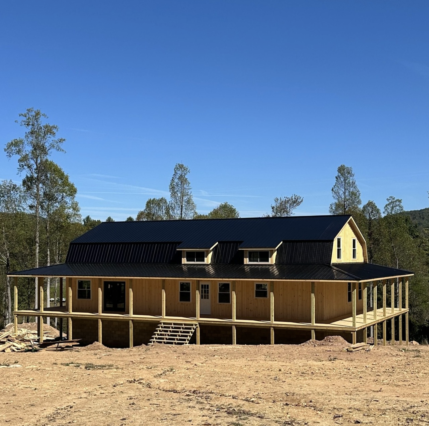 30×60 Amish-Built Gambrel Cabin with Full Wraparound Porches