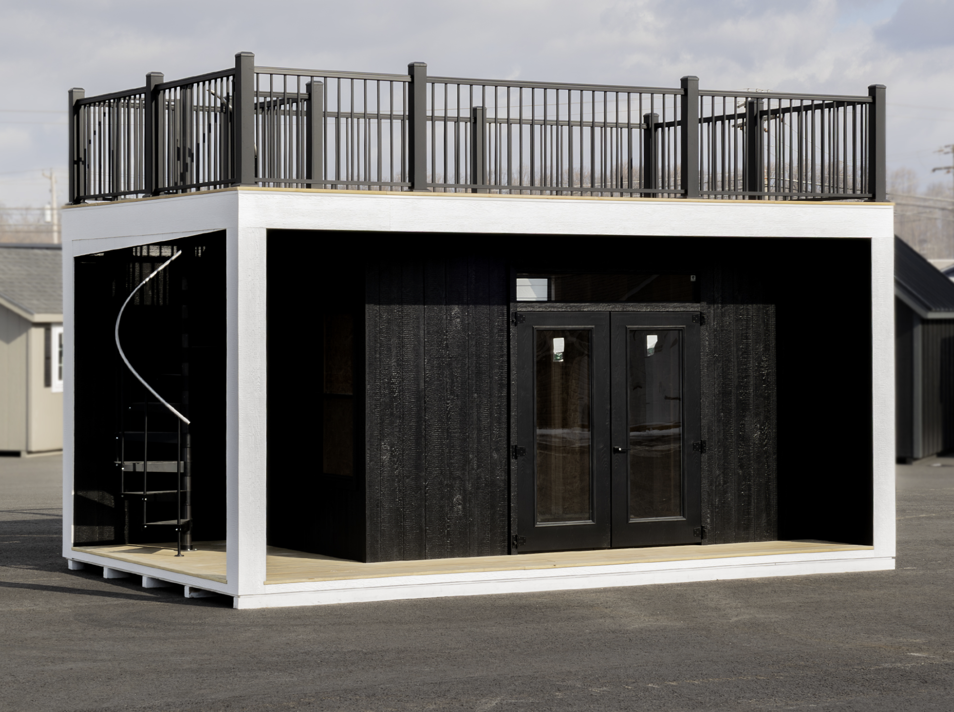 12×20 Cabin Shed with Rooftop Deck Under $28,000