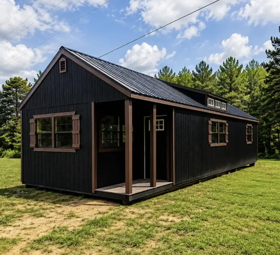 16×48 Side Porch Cabin with Dormer Under $25,000