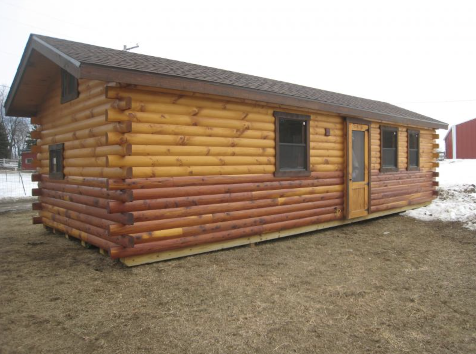 12×32 Cedar Deluxe Cabin with Lodge Charm