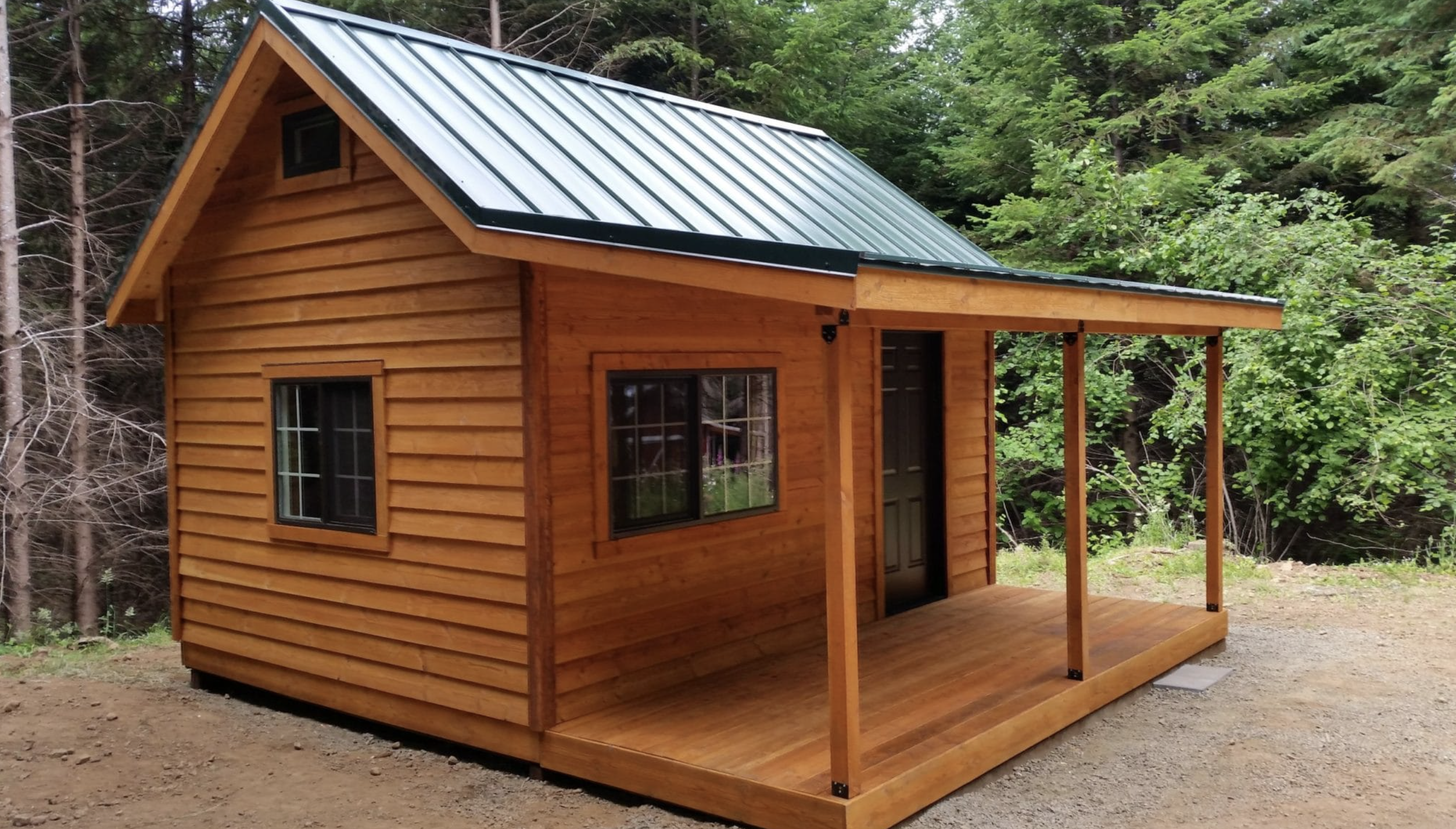 A 12×16 Cabin with an Attached 6-Foot Porch for Under $36,000