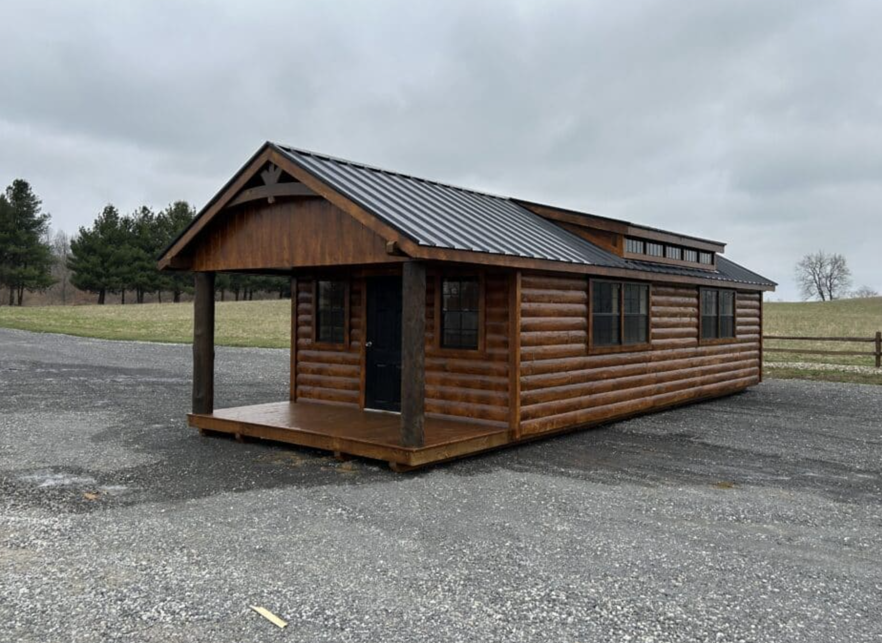 A Look at This 14×38 Gable Log Cabin Under $30,000